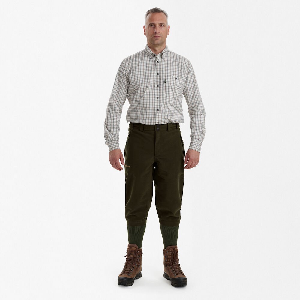 Detaliu echipament vânătoare Deerhunter Pantaloni Vânătoare Pro Gamekeeper Breeks în culoarea Peat (391) - detalii premium îmbrăcăminte outdoor pe marksmen.ro