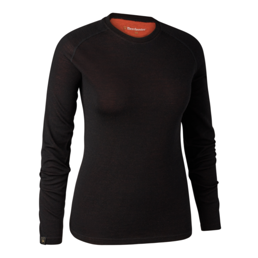 Detaliu echipament vânătoare Deerhunter Bluză Corp Damă Lady Quinn Merino în culoarea Black Oak (992) - detalii premium îmbrăcăminte outdoor pe marksmen.ro
