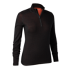 Detaliu echipament vânătoare Deerhunter Bluză Damă Lady Quinn Merino ½-Zip în culoarea Black Oak (992) - detalii premium îmbrăcăminte outdoor pe marksmen.ro