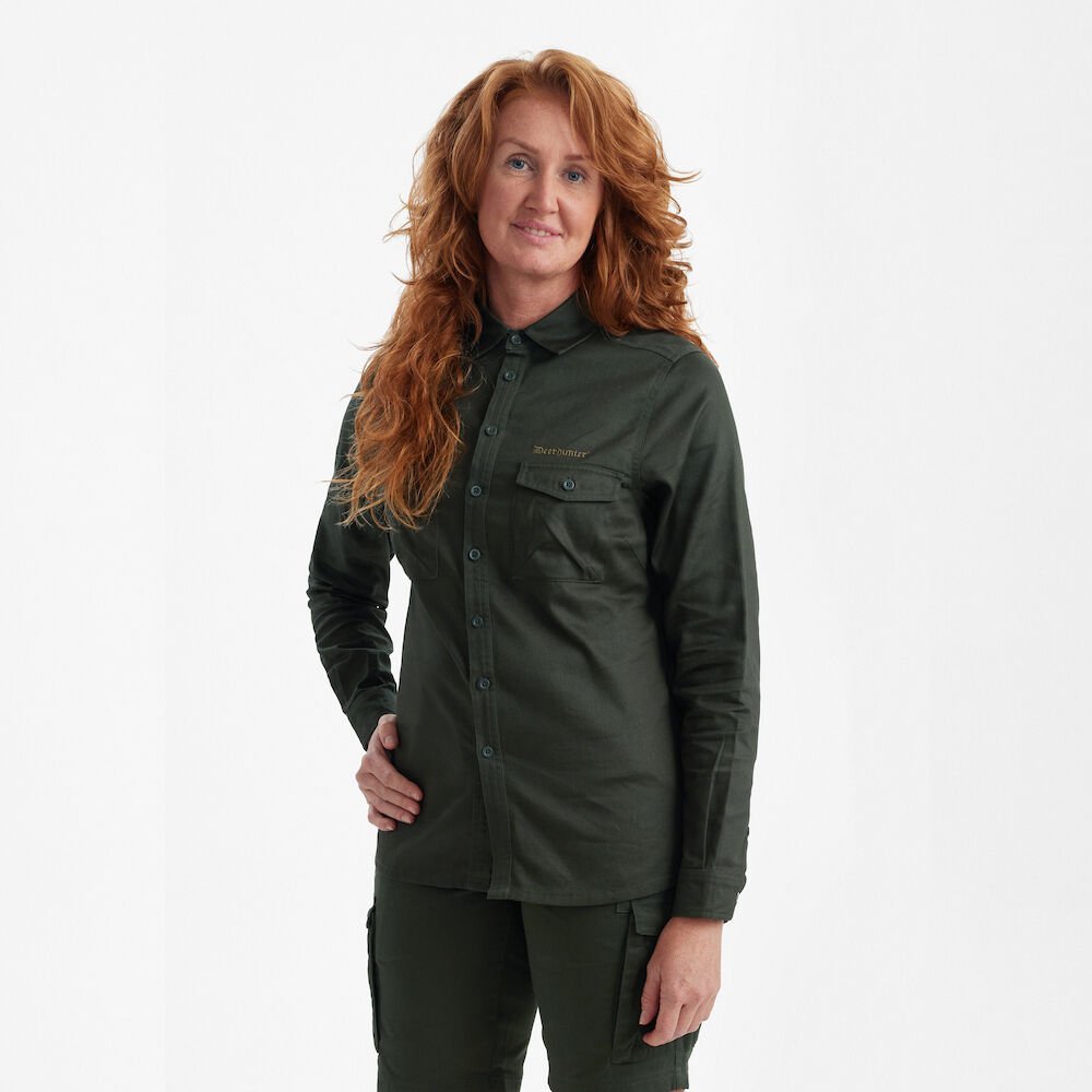 Echipament vânătoare Deerhunter Cămașă Vânătoare Damă Lady Atlas în culoarea Timber (393) - îmbrăcăminte premium pentru activități outdoor pe marksmen.ro
