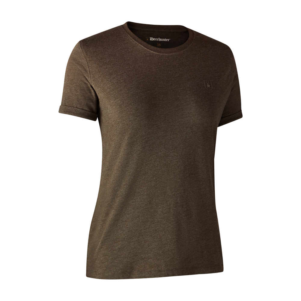 Detaliu echipament vânătoare Deerhunter Set Tricouri Damă Basic (2 buc) în culoarea Brown Leaf Melange (572) - detalii premium îmbrăcăminte outdoor pe marksmen.ro