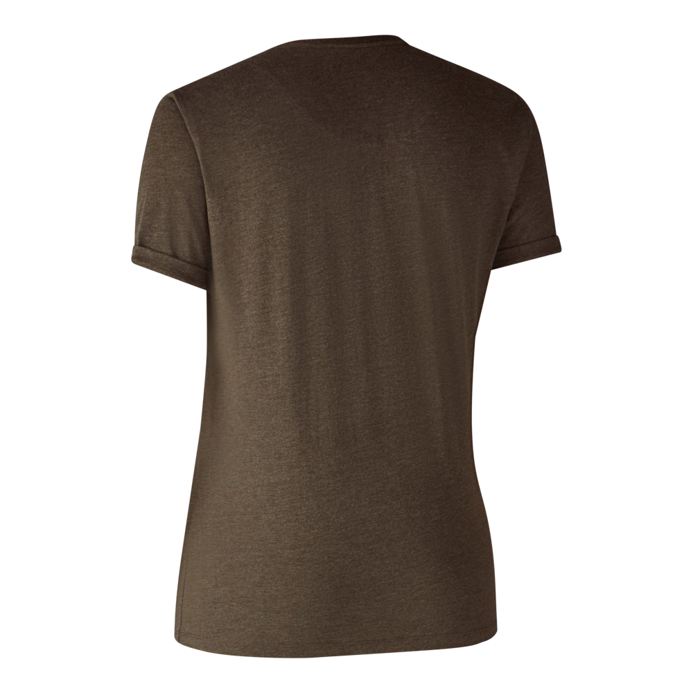 Detaliu echipament vânătoare Deerhunter Set Tricouri Damă Basic (2 buc) în culoarea Brown Leaf Melange (572) - detalii premium îmbrăcăminte outdoor pe marksmen.ro