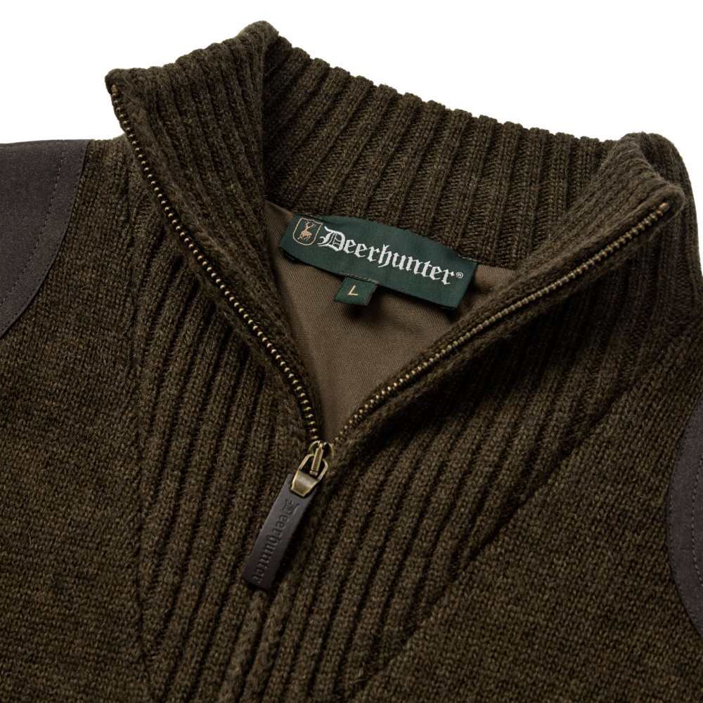 Detaliu echipament vânătoare Deerhunter Pulover Lână Finley Stormliner® în culoarea Woodland Melange (339) - detalii premium îmbrăcăminte outdoor pe marksmen.ro