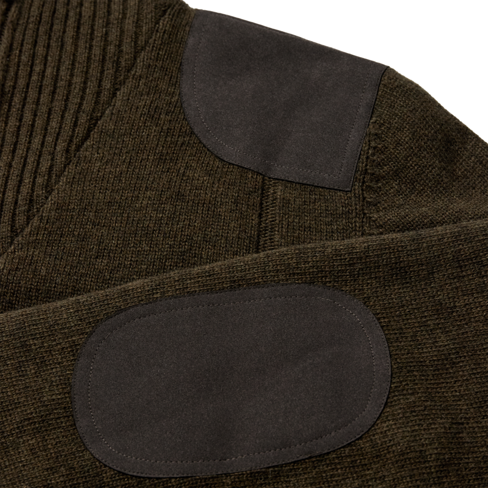 Detaliu echipament vânătoare Deerhunter Pulover Lână Finley Stormliner® în culoarea Woodland Melange (339) - detalii premium îmbrăcăminte outdoor pe marksmen.ro