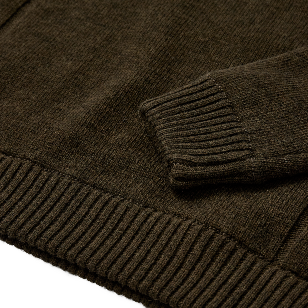 Detaliu echipament vânătoare Deerhunter Pulover Lână Finley Stormliner® în culoarea Woodland Melange (339) - detalii premium îmbrăcăminte outdoor pe marksmen.ro