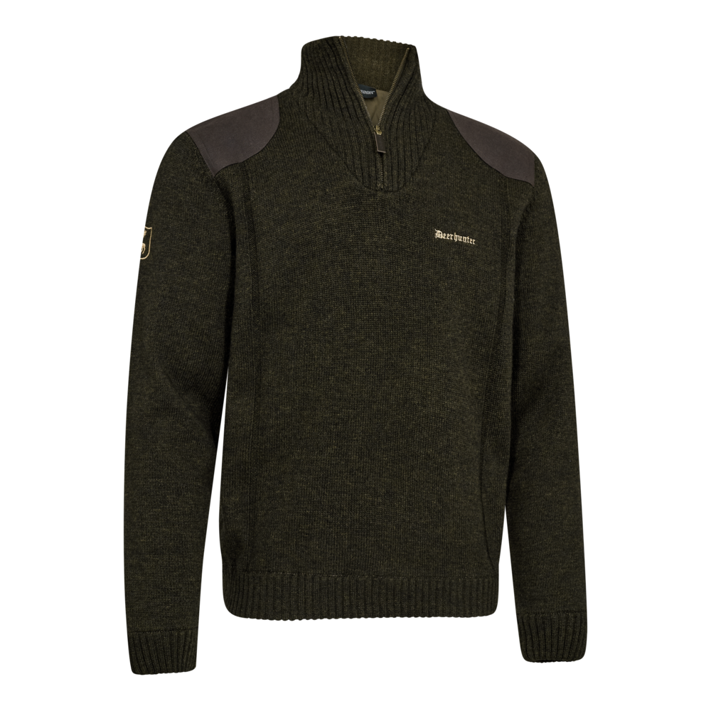 Detaliu echipament vânătoare Deerhunter Pulover Lână Finley Stormliner® în culoarea Woodland Melange (339) - detalii premium îmbrăcăminte outdoor pe marksmen.ro