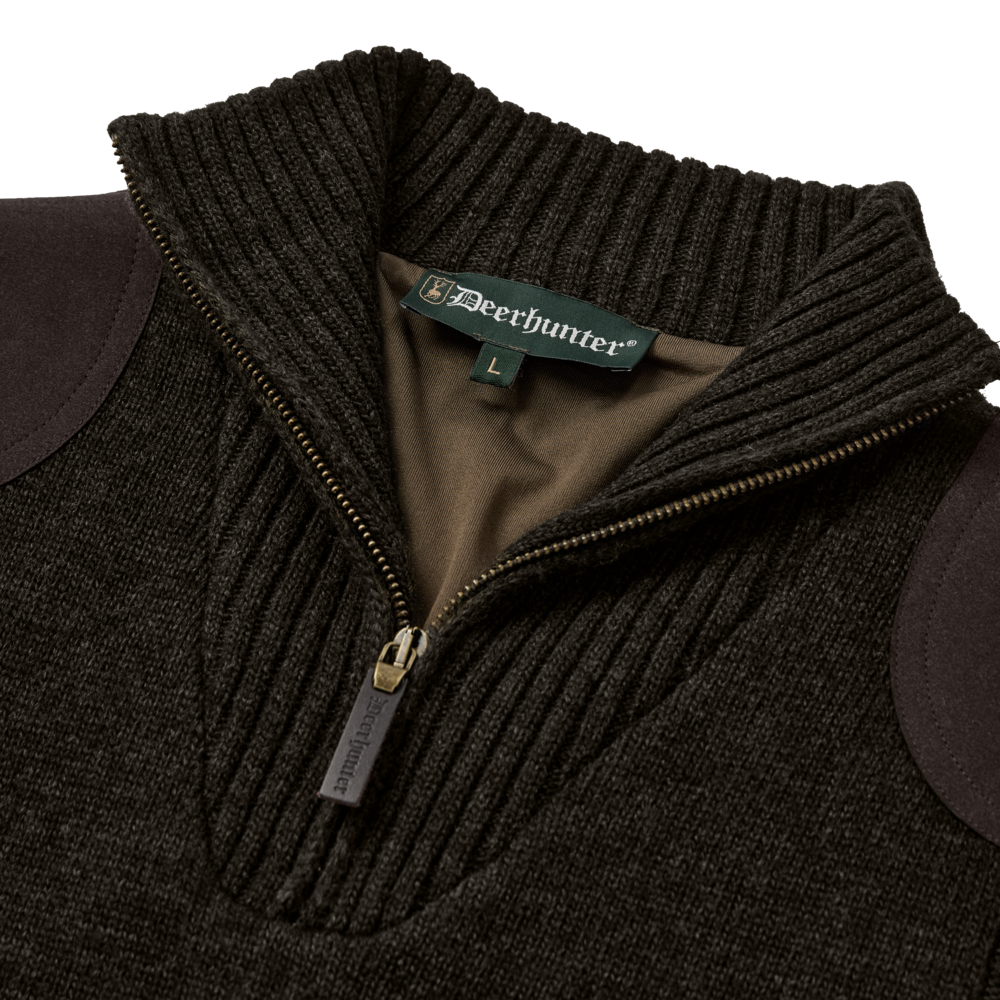 Detaliu echipament vânătoare Deerhunter Pulover Lână Finley Stormliner® în culoarea Woodland Melange (339) - detalii premium îmbrăcăminte outdoor pe marksmen.ro