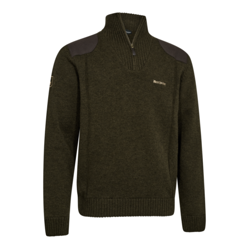 Echipament vânătoare Deerhunter Pulover Lână Finley ½-Zip în culoarea Woodland Melange (339) - îmbrăcăminte premium pentru activități outdoor pe marksmen.ro