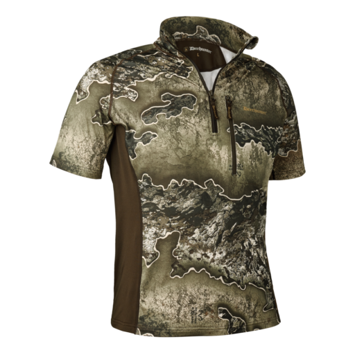 Detaliu echipament vânătoare Deerhunter Tricou Tehnic Excape Zip-Neck în culoarea Art Green (376) - detalii premium îmbrăcăminte outdoor pe marksmen.ro