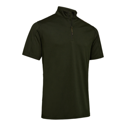 Echipament vânătoare Deerhunter Tricou Tehnic Climate ½-zip în culoarea Forest Ember (367) - îmbrăcăminte premium pentru activități outdoor pe marksmen.ro